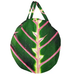 Exotic Green Leaf Giant Round Zipper Tote by Vaneshart