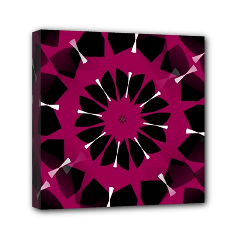 Pink And Black Seamless Pattern Mini Canvas 6  x 6  (Stretched)