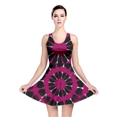 Pink And Black Seamless Pattern Reversible Skater Dress by Vaneshart