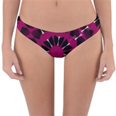 Pink And Black Seamless Pattern Reversible Hipster Bikini Bottoms by Vaneshart