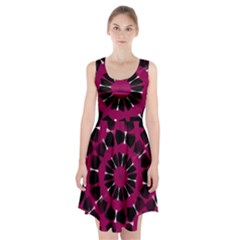 Pink And Black Seamless Pattern Racerback Midi Dress