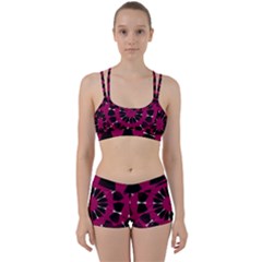 Pink And Black Seamless Pattern Perfect Fit Gym Set