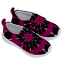 Pink And Black Seamless Pattern Kids  Velcro No Lace Shoes View3