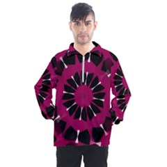 Pink And Black Seamless Pattern Men s Half Zip Pullover