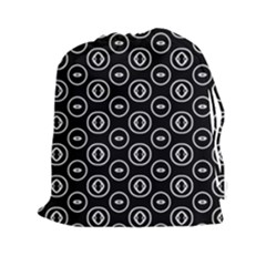 Black And White Pattern Drawstring Pouch (2xl)