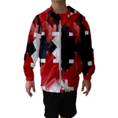 Black And Red Multi Direction Kids  Hooded Windbreaker by Vaneshart