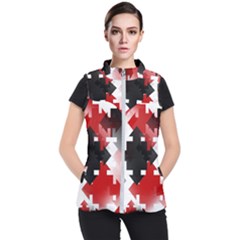 Black And Red Multi Direction Women s Puffer Vest by Vaneshart