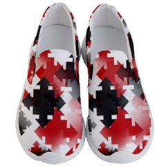 Black And Red Multi Direction Men s Lightweight Slip Ons by Vaneshart