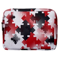 Black And Red Multi Direction Make Up Pouch (large) by Vaneshart