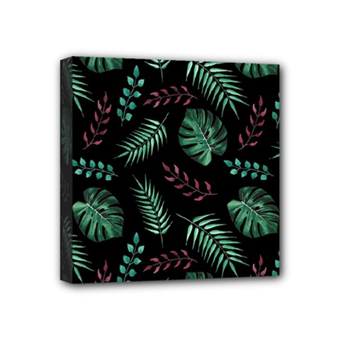 Tropical Leaves Pattern Mini Canvas 4  X 4  (stretched) by Vaneshart