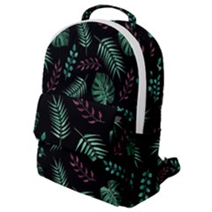 Tropical Leaves Pattern Flap Pocket Backpack (small) by Vaneshart