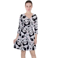Panda Pattern Ruffle Dress by Vaneshart