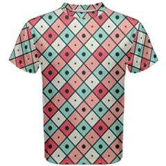 Romboidal Vector Pattern Men s Cotton Tee by Vaneshart