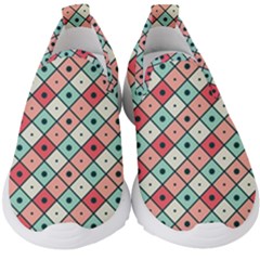 Romboidal Vector Pattern Kids  Slip On Sneakers by Vaneshart