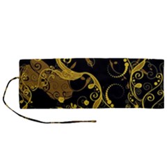 Floral Pattern Background Roll Up Canvas Pencil Holder (m) by Vaneshart