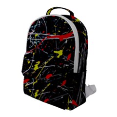 Random Paint Splats Background Flap Pocket Backpack (large) by Vaneshart