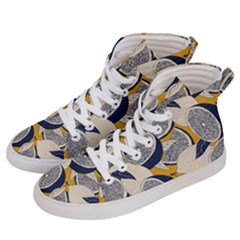 Blue And Ochre Men s Hi-top Skate Sneakers by Vaneshart