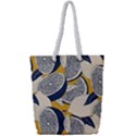 Blue And Ochre Full Print Rope Handle Tote (Small) View1