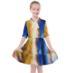 Abstract Paint Smears Kids  All Frills Chiffon Dress by Vaneshart