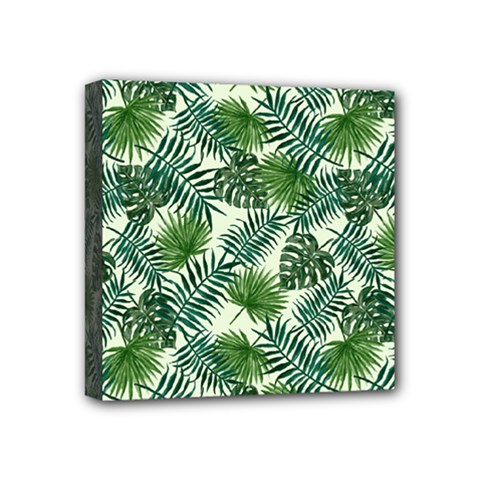 Leaves Tropical Wallpaper Foliage Mini Canvas 4  x 4  (Stretched)