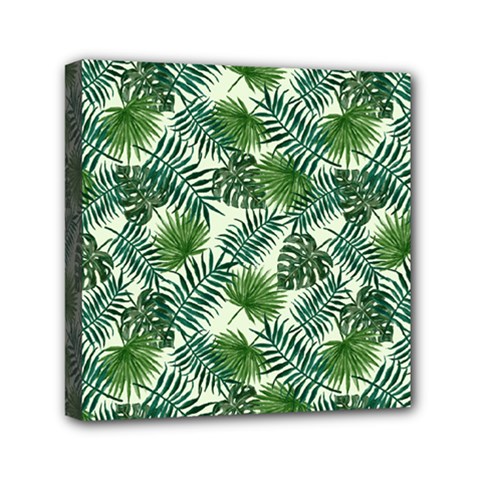 Leaves Tropical Wallpaper Foliage Mini Canvas 6  x 6  (Stretched)