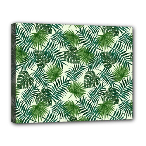 Leaves Tropical Wallpaper Foliage Canvas 14  x 11  (Stretched)