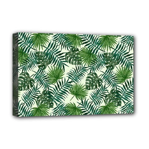 Leaves Tropical Wallpaper Foliage Deluxe Canvas 18  x 12  (Stretched)