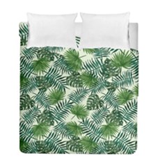 Leaves Tropical Wallpaper Foliage Duvet Cover Double Side (Full/ Double Size)