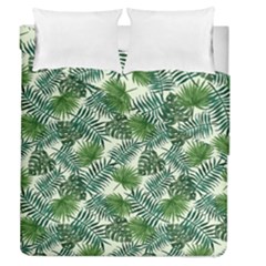 Leaves Tropical Wallpaper Foliage Duvet Cover Double Side (Queen Size)