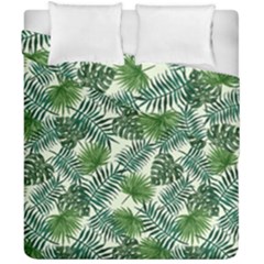 Leaves Tropical Wallpaper Foliage Duvet Cover Double Side (California King Size)