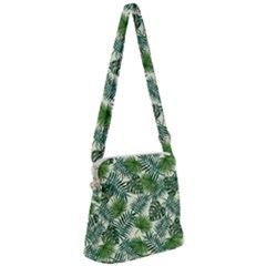 Leaves Tropical Wallpaper Foliage Zipper Messenger Bag