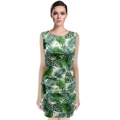 Leaves Tropical Wallpaper Foliage Classic Sleeveless Midi Dress