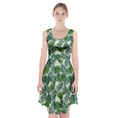 Leaves Tropical Wallpaper Foliage Racerback Midi Dress