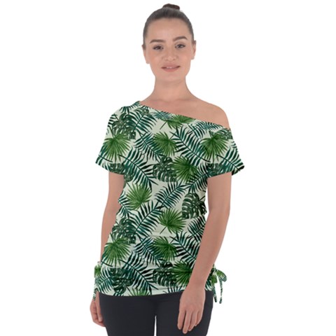 Leaves Tropical Wallpaper Foliage Tie-up Tee by Vaneshart