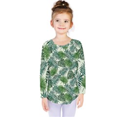 Leaves Tropical Wallpaper Foliage Kids  Long Sleeve Tee