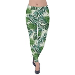 Leaves Tropical Wallpaper Foliage Velvet Leggings