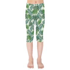 Leaves Tropical Wallpaper Foliage Kids  Capri Leggings 