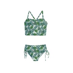 Leaves Tropical Wallpaper Foliage Girls  Tankini Swimsuit