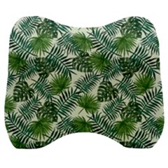 Leaves Tropical Wallpaper Foliage Velour Head Support Cushion