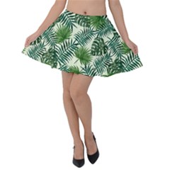 Leaves Tropical Wallpaper Foliage Velvet Skater Skirt