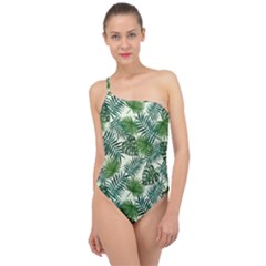 Leaves Tropical Wallpaper Foliage Classic One Shoulder Swimsuit