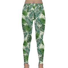 Leaves Tropical Wallpaper Foliage Lightweight Velour Classic Yoga Leggings