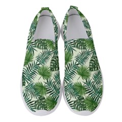 Leaves Tropical Wallpaper Foliage Women s Slip On Sneakers