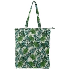 Leaves Tropical Wallpaper Foliage Double Zip Up Tote Bag