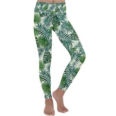 Leaves Tropical Wallpaper Foliage Kids  Lightweight Velour Classic Yoga Leggings