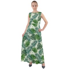 Leaves Tropical Wallpaper Foliage Chiffon Mesh Boho Maxi Dress