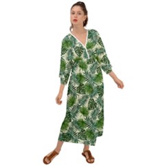 Leaves Tropical Wallpaper Foliage Grecian Style  Maxi Dress