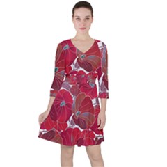 Floral Pattern Background Ruffle Dress by Vaneshart