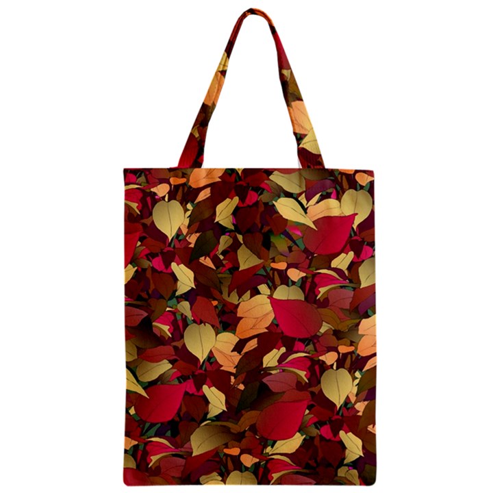 Floral Pattern Design Zipper Classic Tote Bag