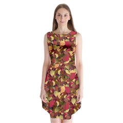 Floral Pattern Design Sleeveless Chiffon Dress  